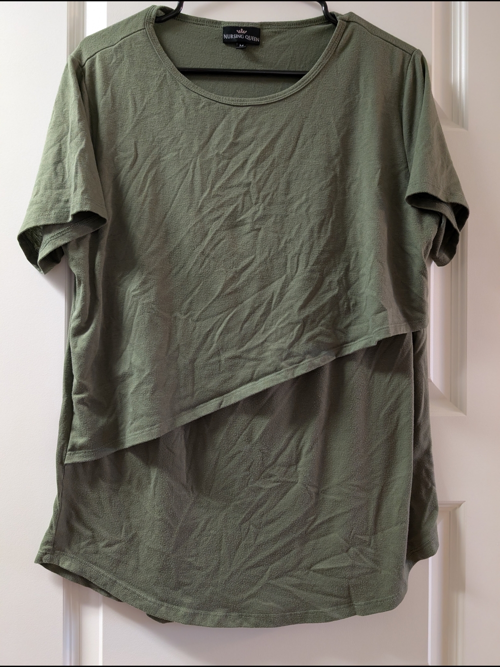 Nursing Queen Olive Green Short Sleeve Nursing Top